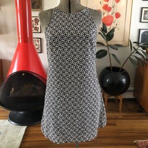 Vintage mini Summer Dress 90s does 60s checkerboard Daisy Print! Sz S